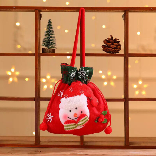 Christmas Candy Treat Bags Gift Wrapping Bag Xmas Party Drawstring Decor Bags AU