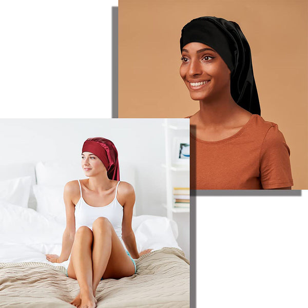 Satin Silk Bonnet Sleep Cap Head Cover Turban Wrap Long Hair Sock Hair Sleep Cap