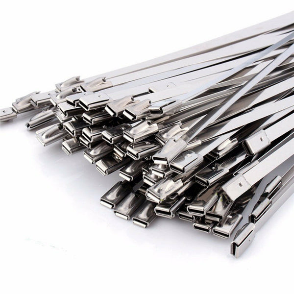 200PCS Stainless Steel Cable Ties SS304 Marine Grade Zip Strap Locking Wrap New