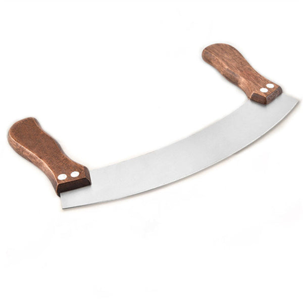 Kitchen Pizza Cutter Rocker Blade Slicer Herb Chopper Vegetable Baking Tool
