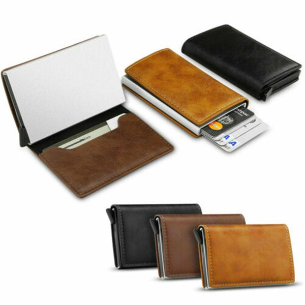 New Leather Credit Card Holder Men's Money cash Wallet Clip RFID Blocking Purse
