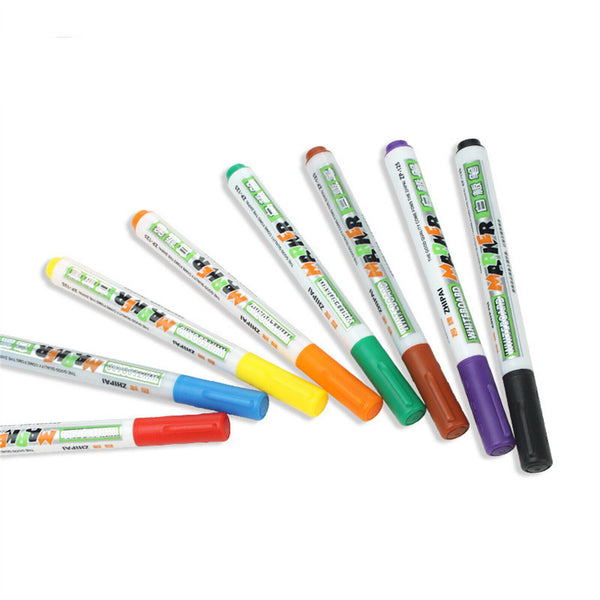 24PCS 12 Colouring Dry Erase Marker Pens Easy Whiteboard Wipe Clean Book Kids AU