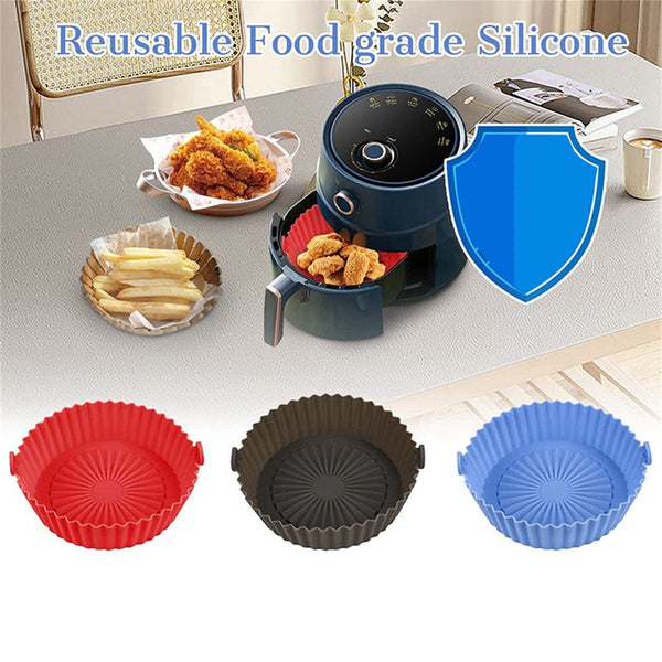 Air Fryer Silicone Pot Air Fryer Basket Liner Non-Stick Reusable Baking Tray AU
