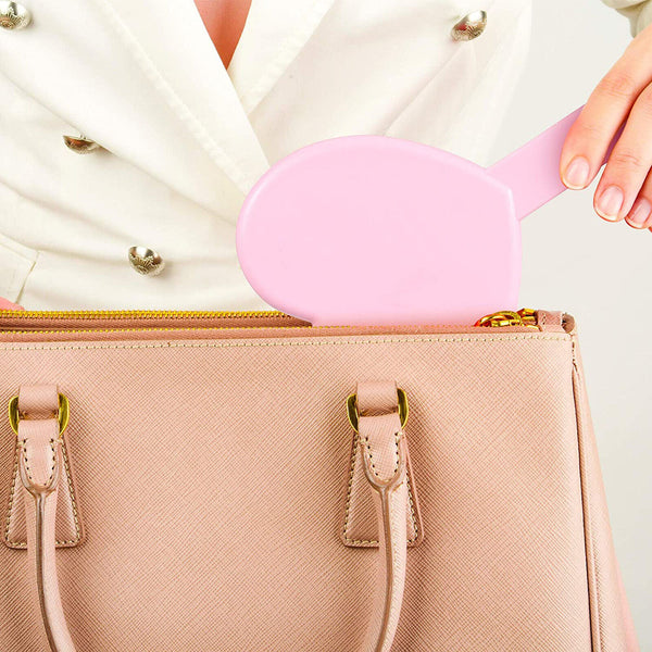 Portable Dressing Heart Shaped Cosmetic Makeup Hair Hand Held Mirror Beauty AU