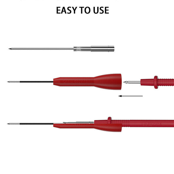 Universal Multimeter Test Lead Probes 2mm Insulated Piercing Needle Micro Pins