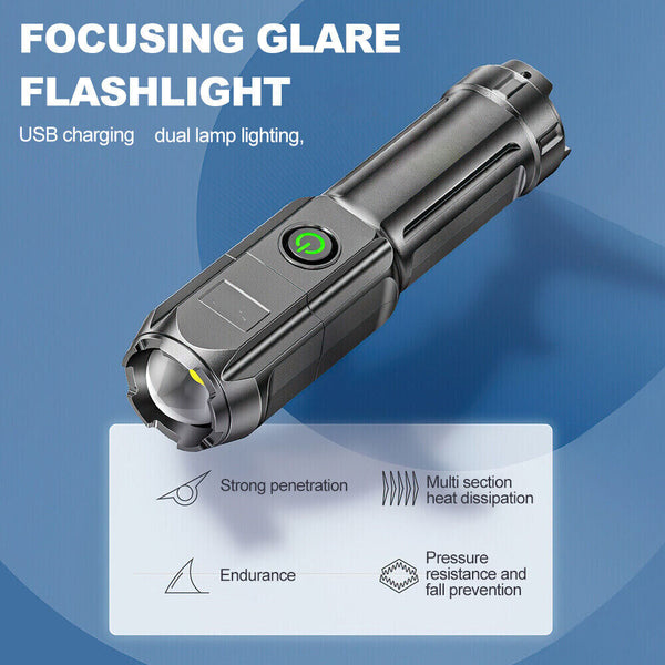 Waterproof USB Rechargeable 990000LM CREE LED Tactical Flashlight Torch Zoomable