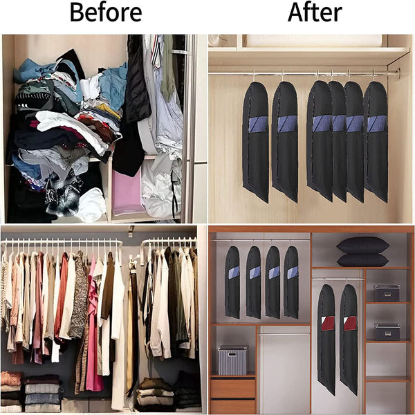 5pcs Dustproof Storage Bag Garment Dress Cover Suit Cloth Jacket Coat Protector
