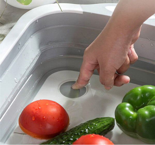 Camping Picnic Foldable Chopping Cutting Board Collapsible Strainer Basket Drain