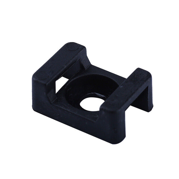 200x Cable Zip Ties and Base Mount Kit Screw Fixing Wire Holder Organizer Black