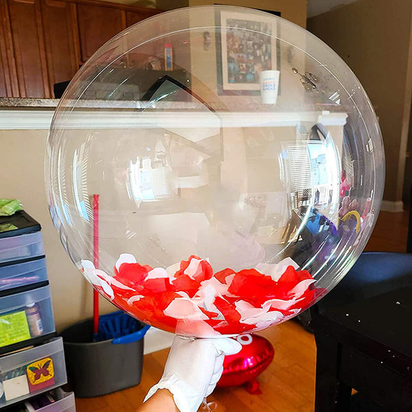 10x 45cm Super Transparent Bubble Balloon Jumbo Helium Clear BOBO Wedding Party