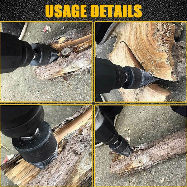 High Speed Twist Firewood Drill Bit Wood Splitter Screw Splitting Cone Driver AU