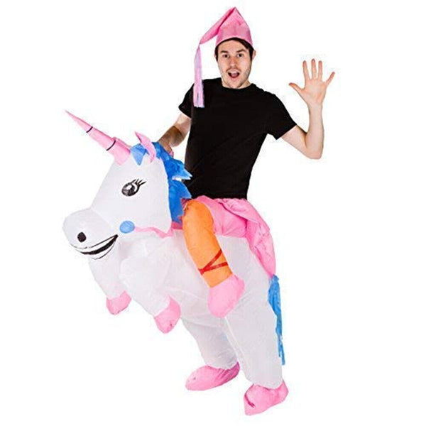 Inflatable Unicorn Costume Suit Adult Ride Novelty Fancy Dress Party Outfit Fan