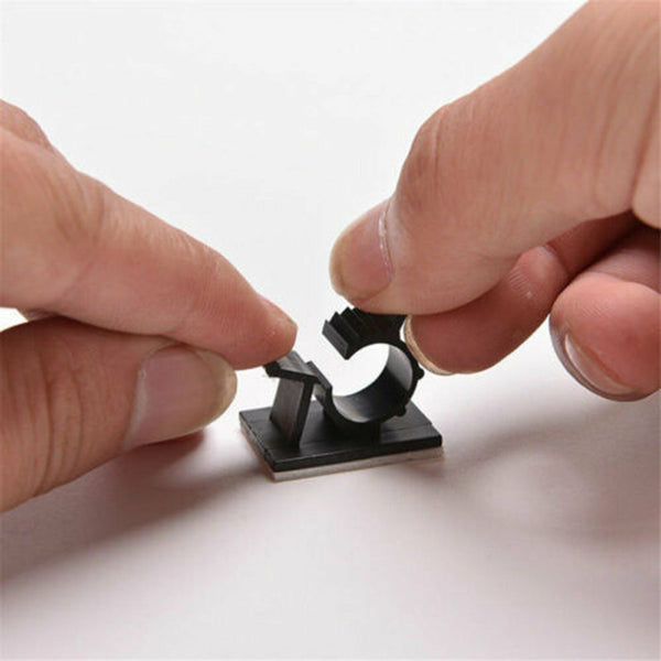 Adhesive Cord Management Cable Clip Black Wire Holder Organizer Clamp