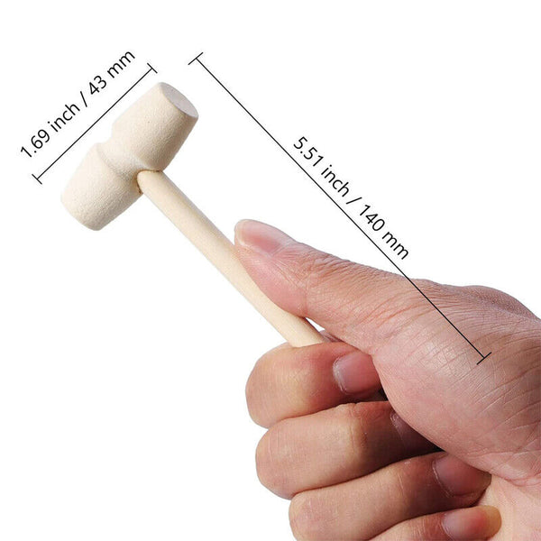 1-50X Wooden Mini Hammer Mallet Kids Flat Head Toy Carving DIY Ornaments Toy AU