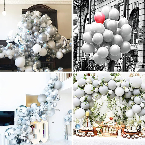 20x Latex Balloons 10inch/25cm Grey Pearl Retro Balloon Party Wedding Birthday