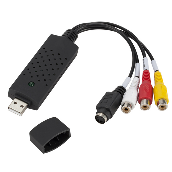 USB 2.0 VHS Tapes Tape to DVD VCR Audio Video AV Converter Capture Card Adapter