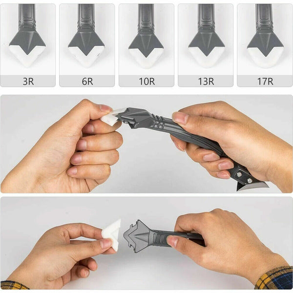 3 in 1 Silicone Caulking Tool Removal Residue Scraper Kit Sealant Replace Set AU