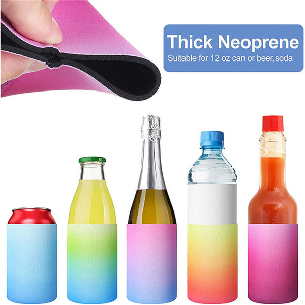 UP 32PCS Slim Can Cooler Sleeves Beer Can Coffee Cup Sleeve Reusable Cup Cover