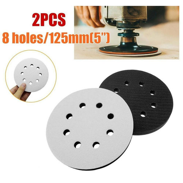 2PCS 8-Hole Soft Sponge Interface Pad for Sanding Pads and Hook 5 Inch(125MM) AU