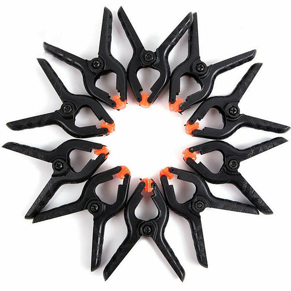 12X Nylon Spring Clamps Set Quick DIY Tools Grip Clips Hard Plastic Heavy Duty
