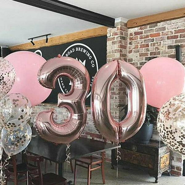 100cm Rose Gold Foil Balloon Number Helium Jumbo Balloons Wedding Party Birthday - Lets Party