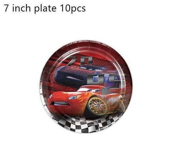 Cars Theme Party Supplies Set – Kids Birthday Banner, Balloons & Tableware Kit