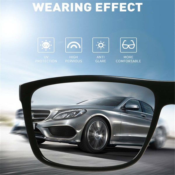 New Black Square Frame Polarized Sunglasses Driving Mens Designer Retro Eyewear