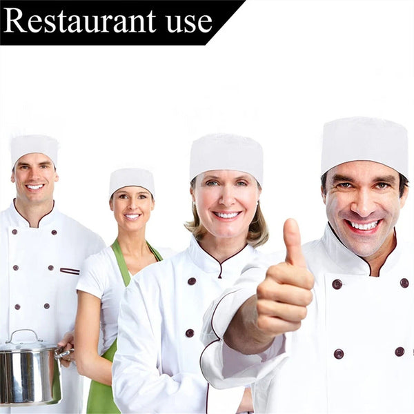 Kitchen Cooking Hat Breathable Mesh Top Skull Cap Catering Chef Hats Adjustable