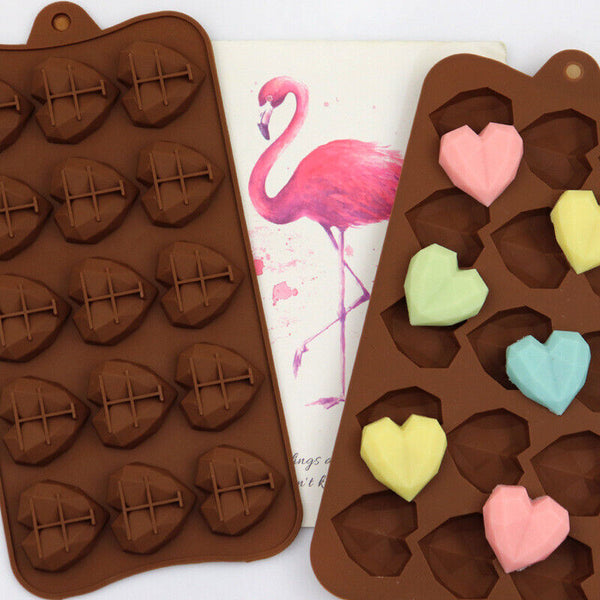 15 Holes Heart Silicone Mould Cake Candy Cookie Chocolate Baking Cake Mold AU