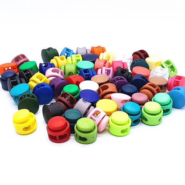 UP 200X Double Hole Toggle Cord Stopper Lock End Drawstring Spring Loaded Holes