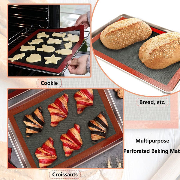 Perforated Silicone Baking Mat/Bread/Macaron/Biscuit Non-stick Oven Mat Pad