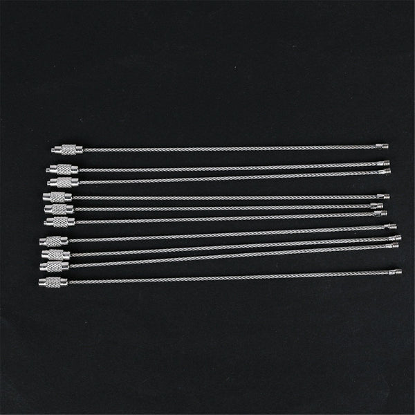 50X Wire Keychain Cable Key Ring Chain Stainless Steel Rope Outdoor Hiking Lock