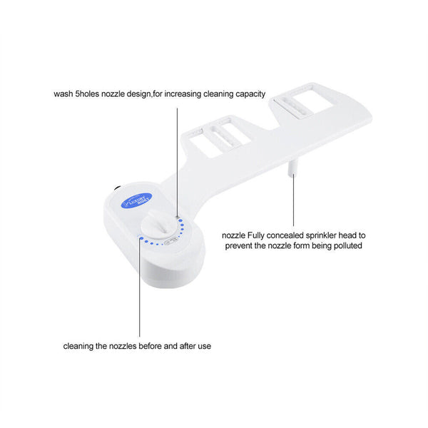 Toilet Bidet Seat Spray Water Wash Attachment Bathroom Home Sanitation 1 Nozzle