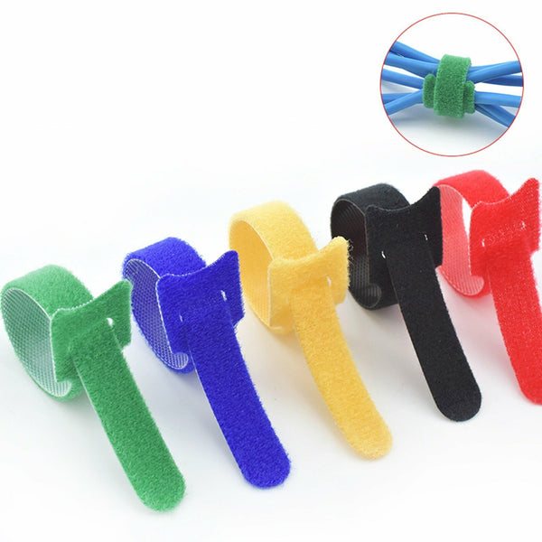 Hook and Loop Cable Ties Reusable Magic Cords Organiser Strap Tidy AU
