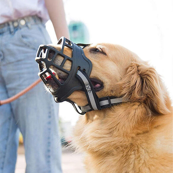 6 Sizes Adjustable Pet Dog No Bite Silicone Basket Muzzle Cage Mouth Mesh Cover