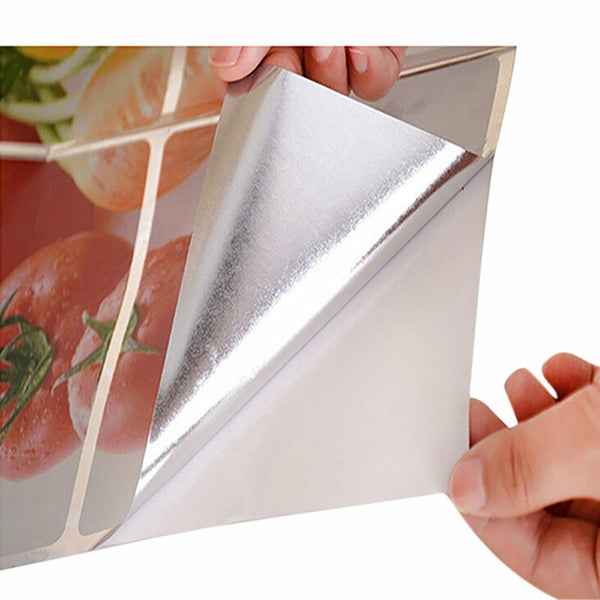 2X Oil Proof Aluminum Foil Sticker Kitchen Floral Wall Home Decor Wall Tiles AU
