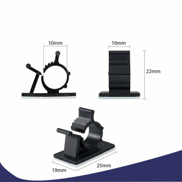 Adhesive Cord Management Cable Clip Black Wire Holder Organizer Clamp