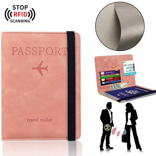 Travel Passport ID Wallet Holder Cover RFID Blocking Card Case Cover Leather
