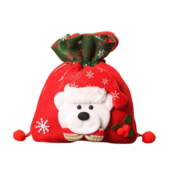 Christmas Candy Treat Bags Gift Wrapping Bag Xmas Party Drawstring Decor Bags AU