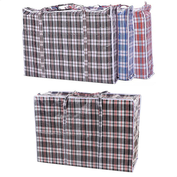 3/6/12X Stripe Bag Packing Storage Strip Shopping Travel Check House Moving Bags