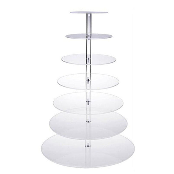 3/4/5/6/7/Tier Acrylic Clear Round Cupcake Cake Stand Birthday Wedding Party AU