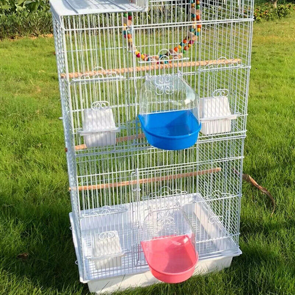 Bird Water Bath Tub For Pet Cage Hanging Bowl Parrot Birdbath Pet Cleaning AU