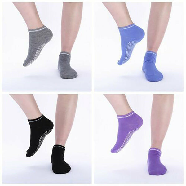 4/8Pairs Women Sports Cotton Rich Pilates Yoga Non-Slip Grip Socks Excercise AU - Lets Party