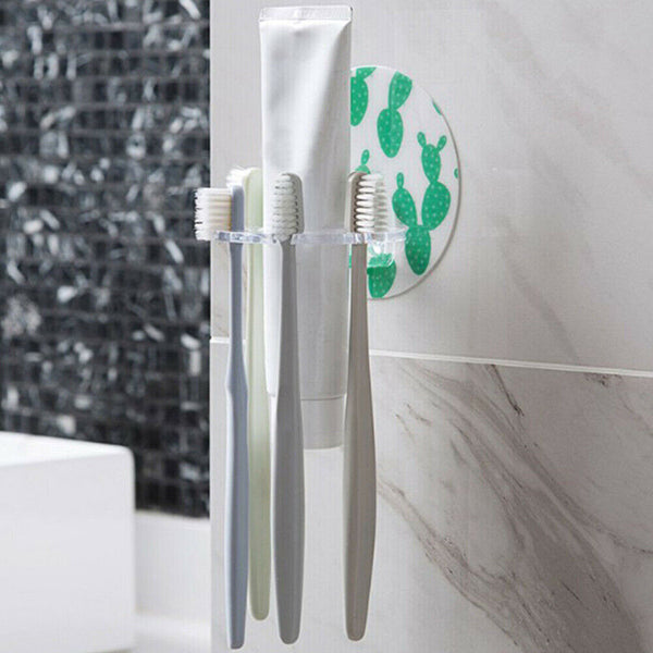 3X Toothbrush Holder Shaver Storage Rack Strong Suction Bathroom Organizer Wall