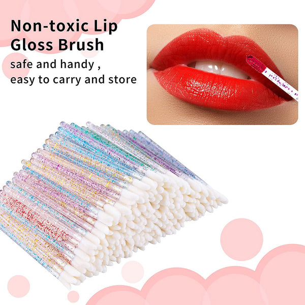 200X Disposable Glitter Lip Brushs Lip Wands Gloss Wand Lipstick Brushes New AU