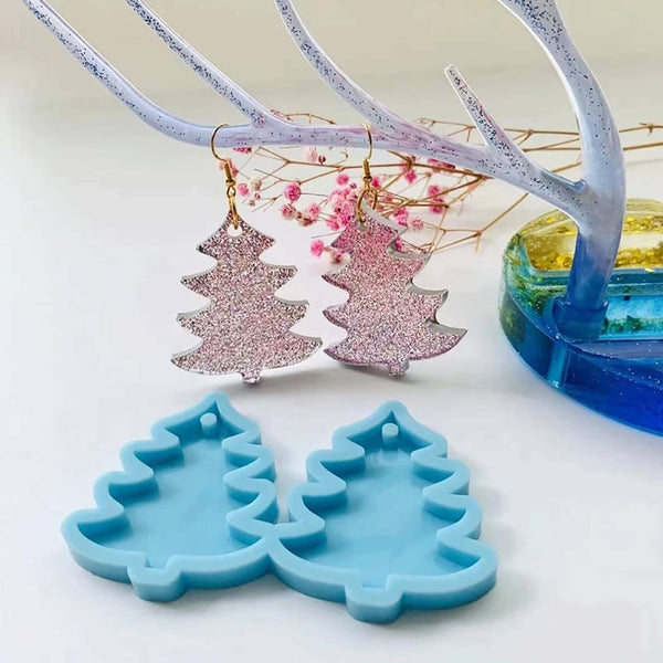 3pcs Christmas Deer Snowflake Epoxy Resin Silicone Mould Earrings Pendant Molds