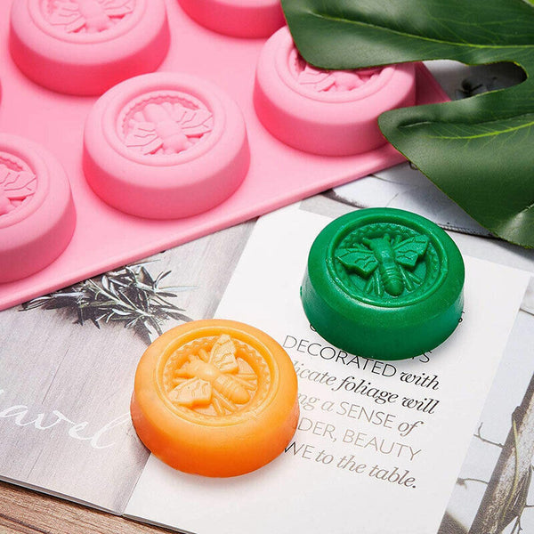 6 Cavity Honey Bee Shaped Silicone DIY Handmade Soap Candle Mold Craft Mould AU