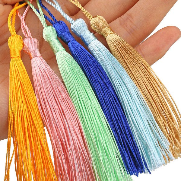 60pcs Macaron Color Fringe Tassel Sew Decor Hang Craft DIY Trim Pendant Bookmark
