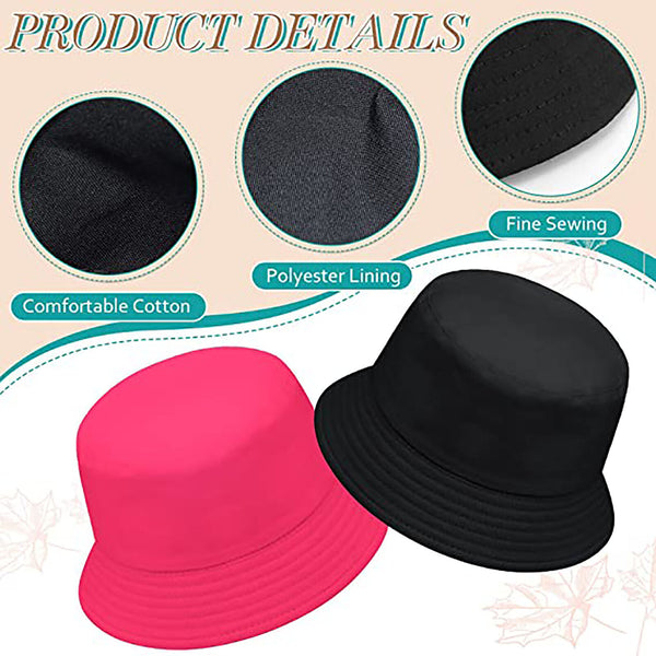 Women Men Bucket Hat Unisex Cap Cotton Fishing Hiking Camping Outdoor Sun Beach