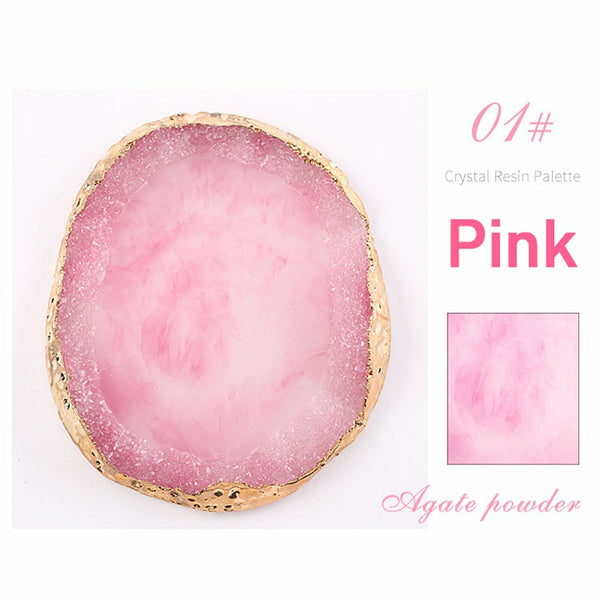 Colorful Resin Agate Painting Gel Palette Nail Art Mix Stirring Plate Nail Tool